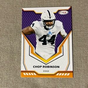 Chop Robinson 2024 Sage High Series Rookie Purple Card #196 Penn St Dolphins